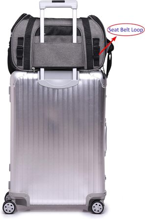 Транслювач для тварин EliteField, XL, для собак, котів, цуценят, схвалений авіакомпаніями, м'які бокові стінки, сірий