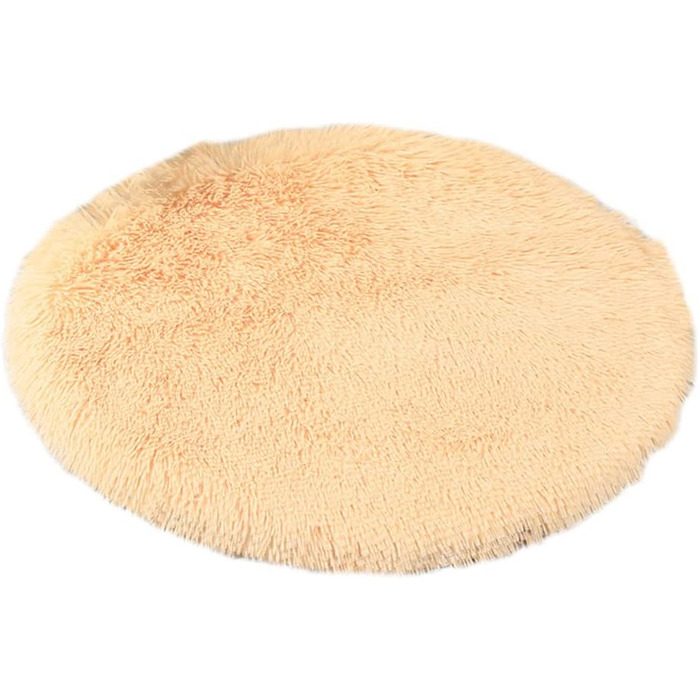 Кругла лежанка для собак та котів з штучного хутра, 80 см, колір шампань