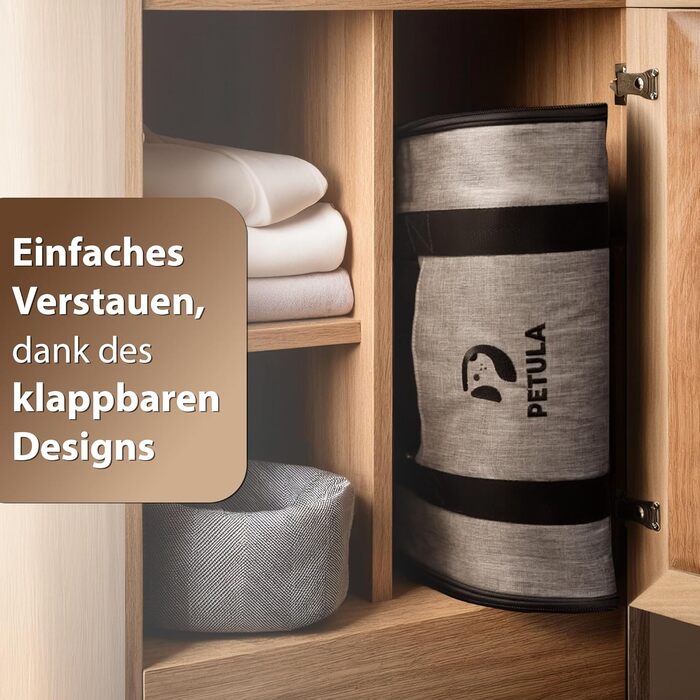 Транспортна сумка для котів та собак Petula Katzentasche & Hundetasche – сіра, до 13 кг, складна, з підстилкою та вентиляцією