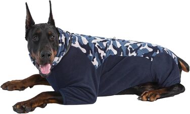 Зимовий комбінезон для собак з блискавкою, D-початком, світловідбиваючими смугами та регульованою протишерстю, вітрозахисна куртка для собак малих, середніх та великих порід, розмір M, блакитний. Розмір M: Довжина спини: 45 см, Обхват грудей: 63 см