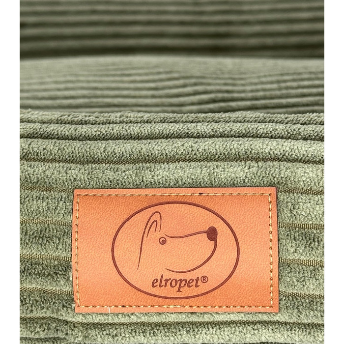 Ортопедичне ліжко для собак Elropet з м'якого корду, кошик для собак XS/S/M/L/XL (XXL 145x110x30 см), оливковий колір