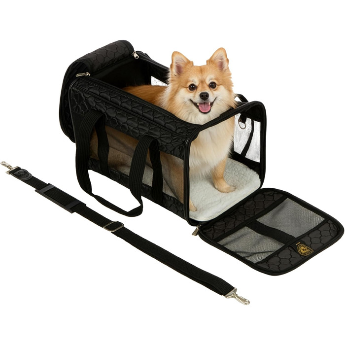 Транспортний бокс для тварин Sherpa Travel, великий (43 x 28 x 27 см), чорний, схвалений авіаперевізниками