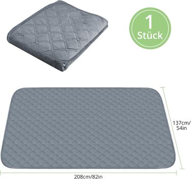 Водонепроникний коврик для собак, 137x208 см. Міцний килимок для тварин, антиковзаюча, багаторазова, можна прати в пральній машині. Захист для дивану, ліжка, автокрісла. Темно-сірий колір.