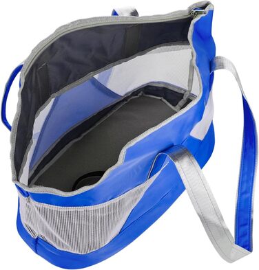 Сумка-переноска для собак та котів, літня, з сіткою, блакитна