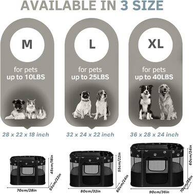 Портативне собаче будиночок/загороди для тварин 90x70x60 см. Складаний вольєр для домашніх тварин, прямокутний, кімната для відпочинку, будиночок для котів/цуценят, чорний