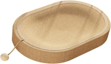 Кігтеточка для котів перфк, лежанка з картону та сизалю, гніздо-крісло, з м'ячиком (колір: коричневий)