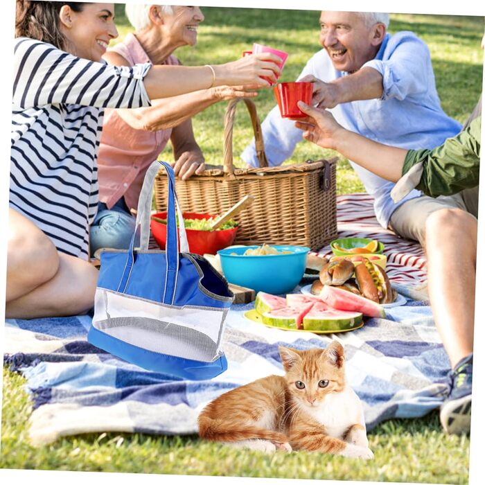 Транспортна сумка для котів POPETPOP з підставою для підвішування та сумкою-холодильником, містка для кошенят, нейлонова сумка для перевезення тварин