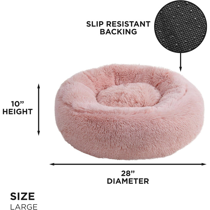 Крізь для домашніх тварин Juicy Couture Devon, круглий, штучне хутро, великий, пудровий (бежевий), розмір 71x71x25 см