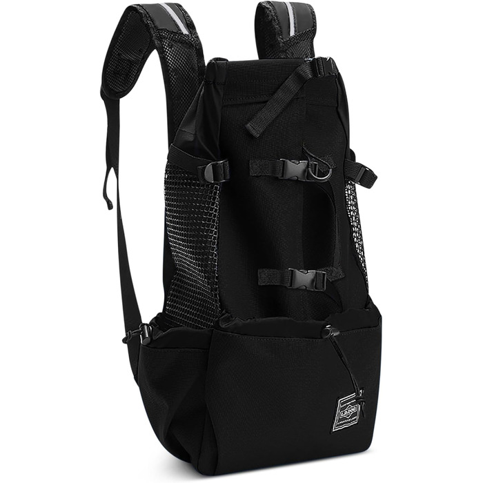 Рюкзак для собак ASOPETS, сумка-переноска, регульований, для середніх собак, для прогулянок, походів, кемпінгу, альпінізму, подорожей (вугільний чорний, M)