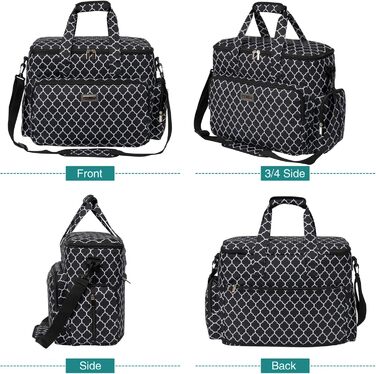 Сумка для подорожей з домашніми тваринами Baglher, велика чорна (Large, DLblack) з двома контейнерами для корму та двома силіконовими мисками