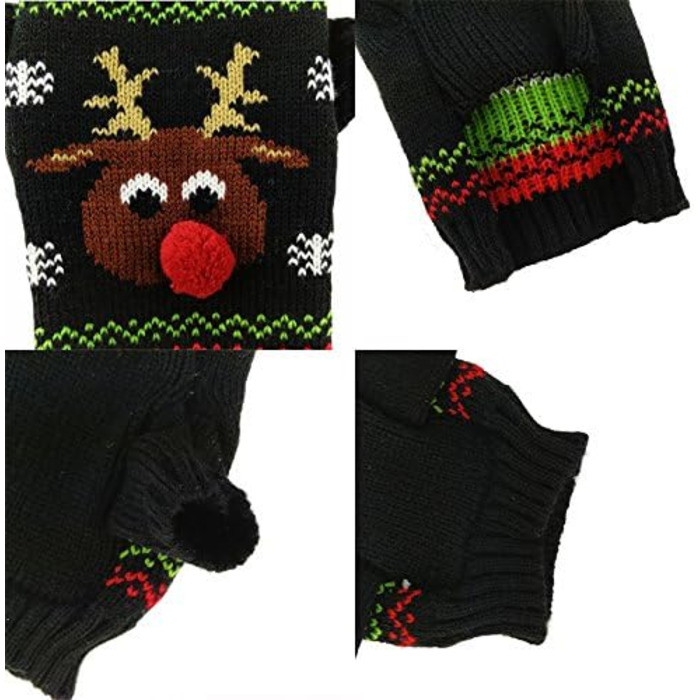 Теплий зимовий светр для собак на Новий Рік з зображенням оленя, XXL, чорний