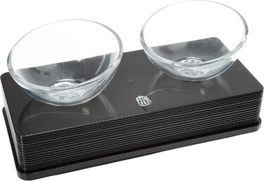 Catit Style Glass Diner - скляна годівниця для котів, піднята, чорна, глянцева, 2 x 200 мл