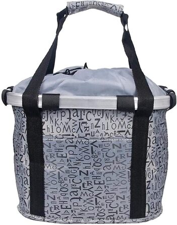 Знімний велосипедний кошик для тварин - складана передня сумка - переносний візок для котів та собак (сірі літери)