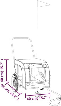 Фаркоп-причіп для собак Gecheer, 45 кг, Оксфорд, помаранчево-чорний