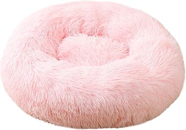Кругле ліжко для собак та котів, м'яке, плюшеве, Ø 50 см, рожеве