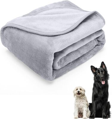 М'яка флісова ковдра для собак Nobleza, 160x100 см, сіра. Пральна, тепла, для домашніх тварин