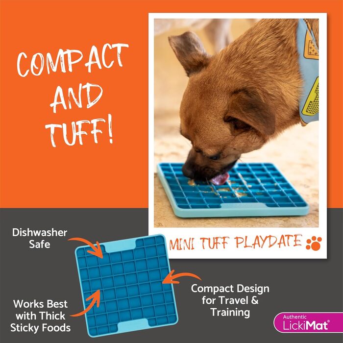 Килимок для собак LICKIMAT Mini Tuff Playdate: повільне годування, розвага та зменшення тривоги