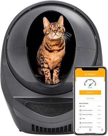 Автоматичний туалет для котів Litter-Robot 3 Connect Whisker, сірий, самочистка, антипах, для будь-якого грудкуватого наповнювача