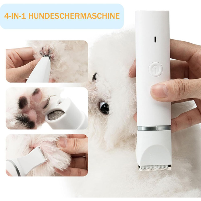 Мультитрим Про від Dr Pfoten: тиха професійна машинка для грумінгу собак 4-в-1, для догляду за лапами, анальним отвором та ділянками з ковтунами (1 шт.)