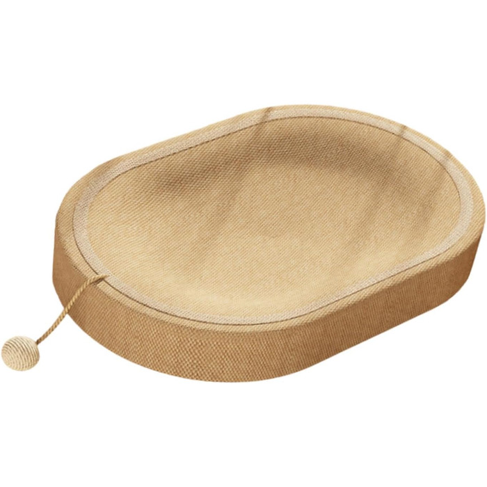 Кігтеточка для котів перфк, лежанка з картону та сизалю, гніздо-крісло, з м'ячиком (колір: коричневий)