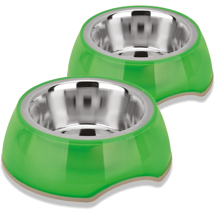 Набори мисок для собак та котів з нержавіючої сталі та прозорого пластику (2 шт) – великі, нековзні, стійкі миски для води, 900 мл, придатні для миття в посудомийній машині