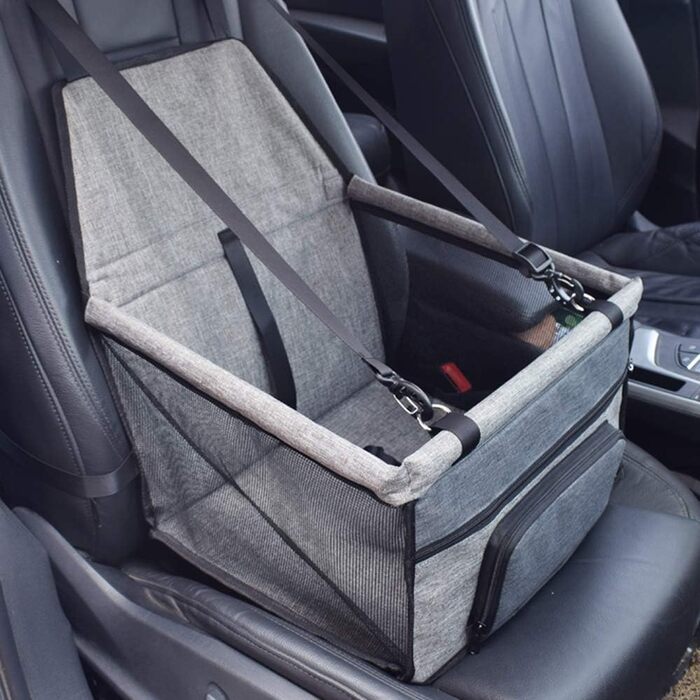 Водонепроникний дихаючий килимок для автомобіля з домашнім тваринам, безпечний підйомник для тварин, миючий, з оксфордської тканини, чорний (сірий з чорною кишенькою)