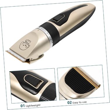 Електрична машинка для грумінгу собак Leiser з титано-керамічним лезом - безпечний тример для вух, лап, обличчя. Низька вібрація, підходить для чутливої шкіри. Акумуляторний.