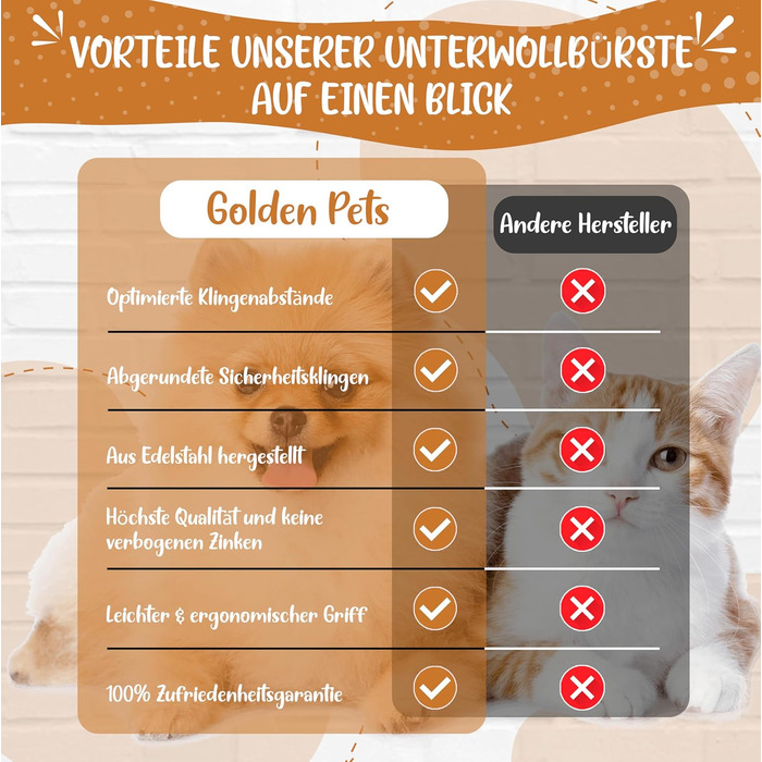 Двостороння щітка для собак та котів 2в1: щітка для підшерстка та гребінець для підшерстка, бамбук, розмір M-L