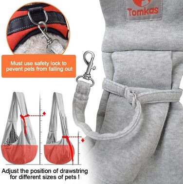 Сумка-переноска Tomkas для маленьких собак, класична, сіра, 3-10 фунтів