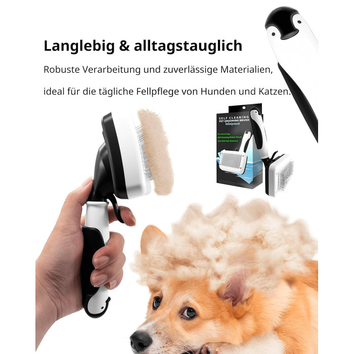 Щітка для собак та котів - самоочисна Slicker, проти випадання шерсті та ковтунів