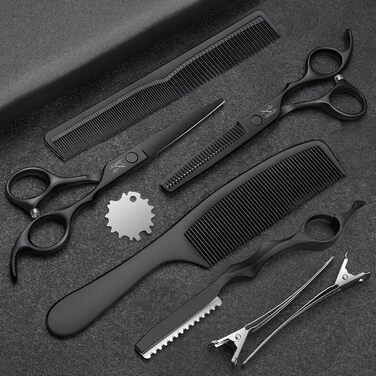 Набір професійних перукарських ножиць JASON - 6.5' для перукарів та початківців (чорний)