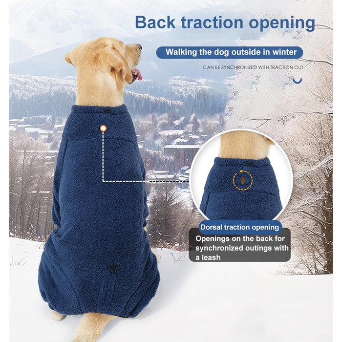 Зимовий теплий одяг для собак, боді для собак з ніжками, регульований зимовий одяг для собак, одяг для собак (червоний, M)