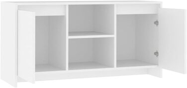 vidaXL Тумба під телевізор з дверцятами і полицями, біла, 102x37,5x52,5 см, ДСП