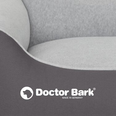 Ліжко для собак Doctor Bark, м'яке та пухнасте, середніх порід, 86x65 см, сіре, Made in Germany