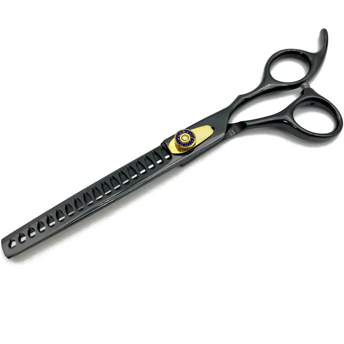 Професійна ножиця для грумінгу собак, 21 см - ножиці для витончення шерсті та стрижки, чорного кольору