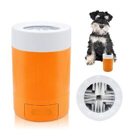 Очищувач лап для собак середніх порід, мийка для лап, пристрій для миття лап, аксесуар для догляду за тваринами (Помаранчевий)