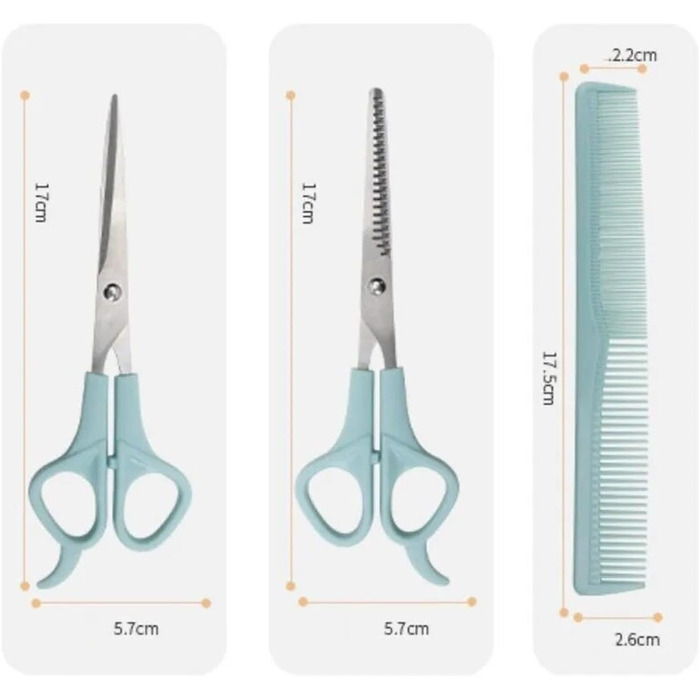 Професійний набір ножиць для грумінгу собак: 2 в 1 (прорізуюча та пряма), 17 см, з нержавіючої сталі, для собак, котів та інших домашніх тварин