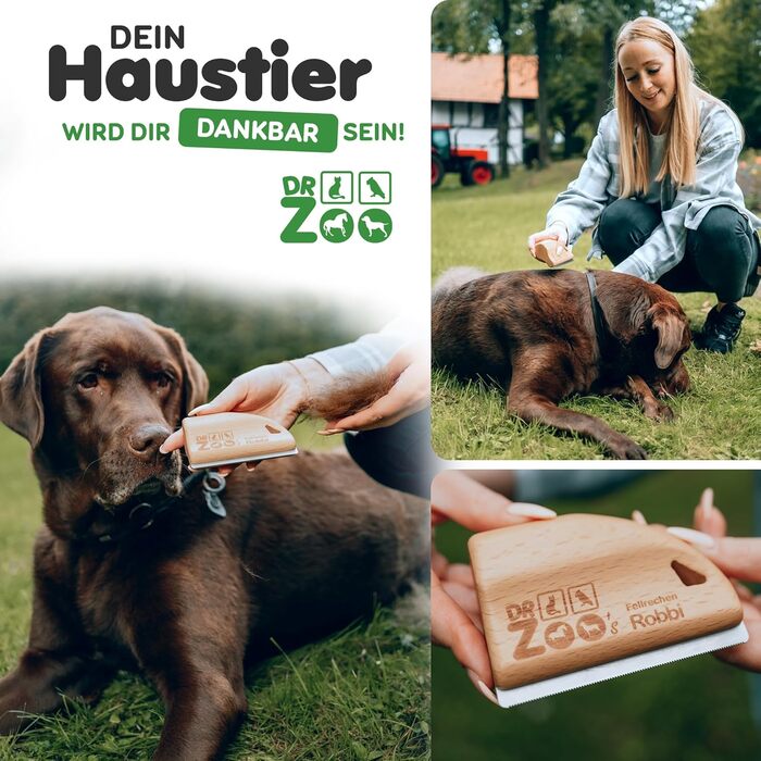 Дзеркальна щітка для собак DR Zoo 'Robbi' – ідеальна для грумінгу, видаляє підшерсток та короткий пух