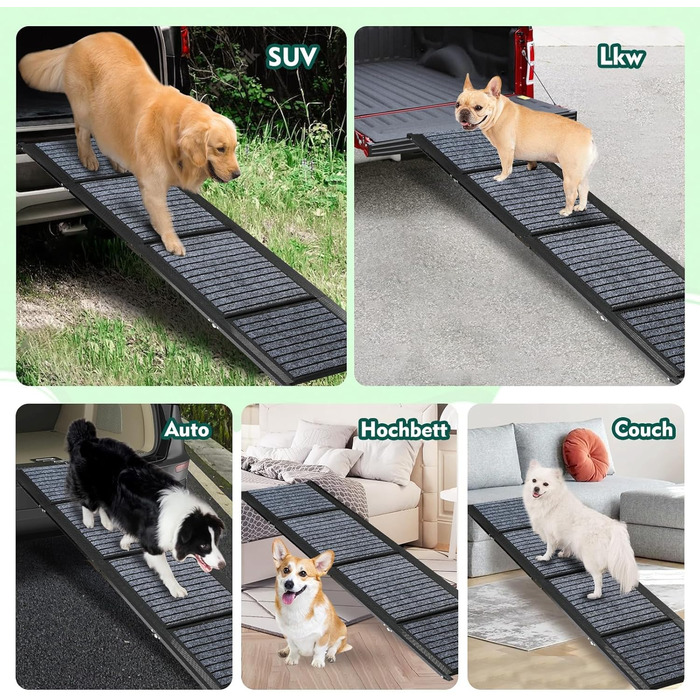 Рампа для собак Hunderampe Auto, автоматичне складання, антиковзаюча поверхня, для автомобілів, вантажівок та SUV, до 110 кг