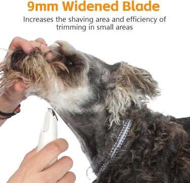 Триммер для собак OFFCUP: Безшумна машинка для стрижки лап, обличчя та вух з LED-підсвічуванням. Підходить для собак та котів. Акумуляторний триммер для догляду за тваринами.