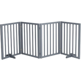 Захисне ґратка для собак Fellie, дерев'яне, без свердління, сірий, 4 панелі (183x60 см)