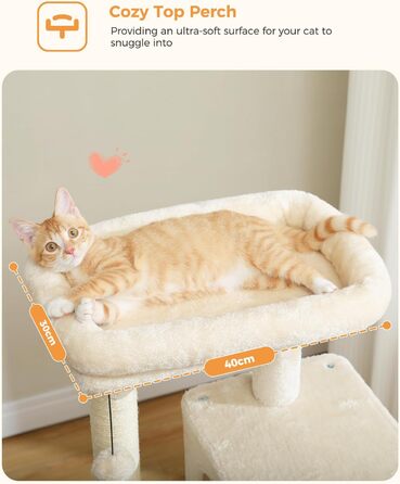 Комплекс для котів PAWZ Road з гамаком, будиночком та 6-ти ярусними полицями, 143 см