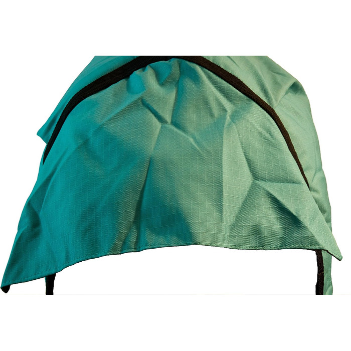 Зимова кінська попона Saddlery4U, Ripstop 1200D, 400 г, високий захист шиї, бірюзово-чорна, 155 см