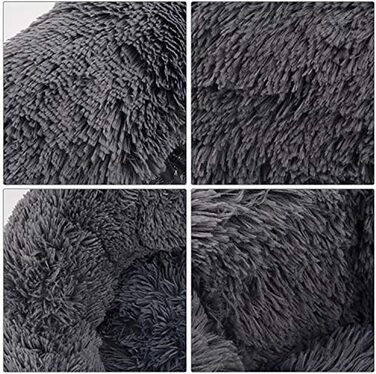 Квітковий лежак для котів та собак, Doughnut форма, 60 см, сірий. Легко чиститься