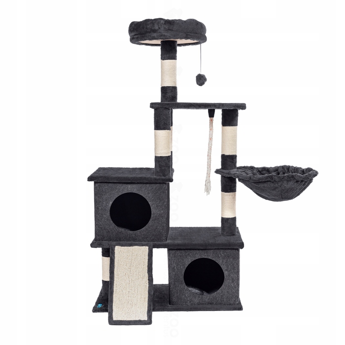 Високий когтеточка-комплекс із лежаком та стовпчиком для кігтів, вежа ZooVentus 101 — 160 см