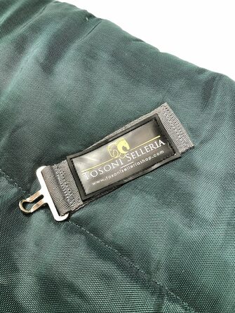 Зимова ковдра для коня 500g, утеплена, м'яка, зручна, для стійла, чорна, зелена, 162 см