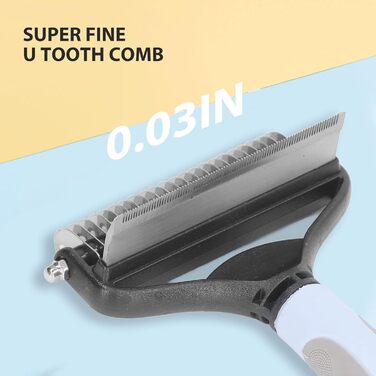 Щітка для грумінгу собак 2-в-1: розпушувач та вичіска для великих цуценят та дорослих собак (блакитна)