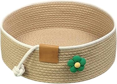 Тканинне ліжко для котів, 35 см в діаметрі, складаний кошик-гніздо, дихаюче ліжко для домашніх тварин, стійке до подряпин, універсальне котяче ліжко, хакі S