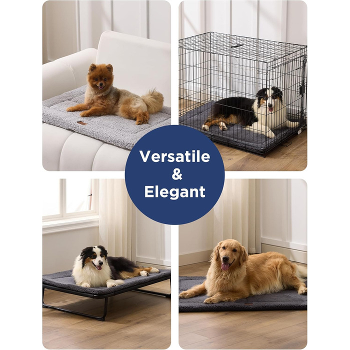 Килимок для собак Joydeco 74x53 см - двосторонній, з флісу, для переносок та кліток. Підходить для середніх та маленьких собак. Темно-сірий колір