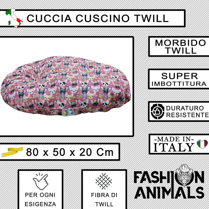 М'яке лежаче ліжко для собак та котів Ovales - комфортна килимок для домашніх тварин, Made in Italy, рожевий (Chiwa)